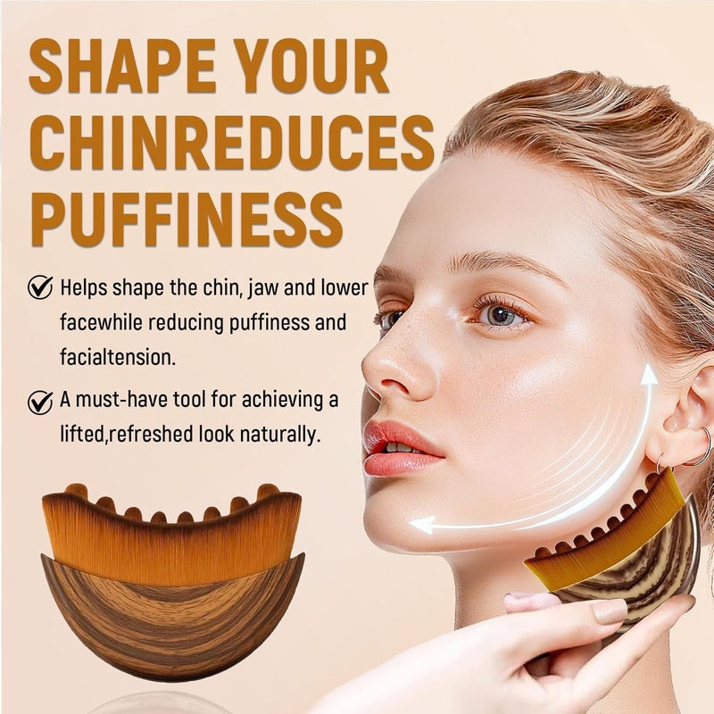 sprsum Lymphatic Contour Face Brush,Dry Lymphatic Contour Face Brush Soft Set,Lymphatic Drainage Massager for Face,Chin & Neck Relaxation,Portable Beauty Tool with Travel Case. Style B - Image 4